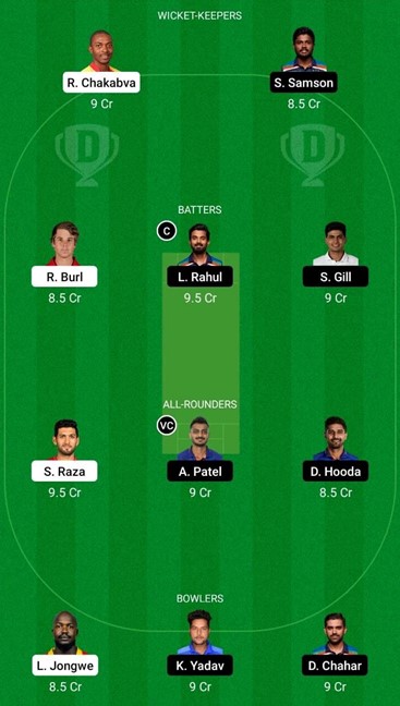 ZIM vs IND – 1st ODI, Dream 11