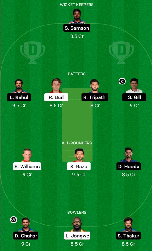ZIM vs IND – 3rd ODI, Dream 11