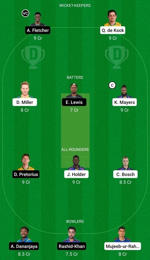 Barbados Royals vs St Kitts and Nevis Patriots – Match 24, Dream 11