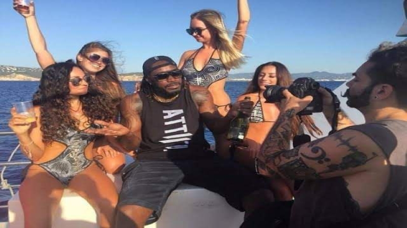 Chris Gayle started celebrating with female companions before his birthday