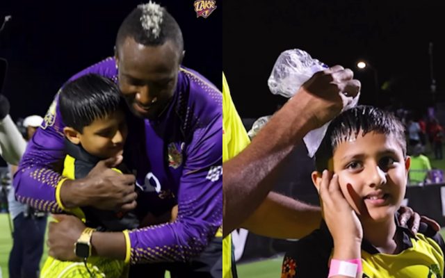 In heart melting gesture, Andre Russell meets injured young fan after he gets hit by his powerful six during MLC 2023 game