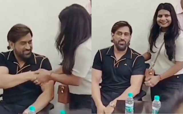 Watch: Emotional fan touches MS Dhoni's feet