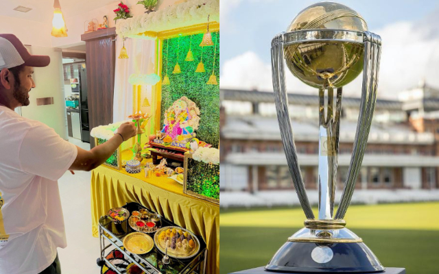 रोहित शर्मा ने अपने घर पर की गणपति की पूजा वर्ल्ड कप में सफलता की मांगी मनोकामना