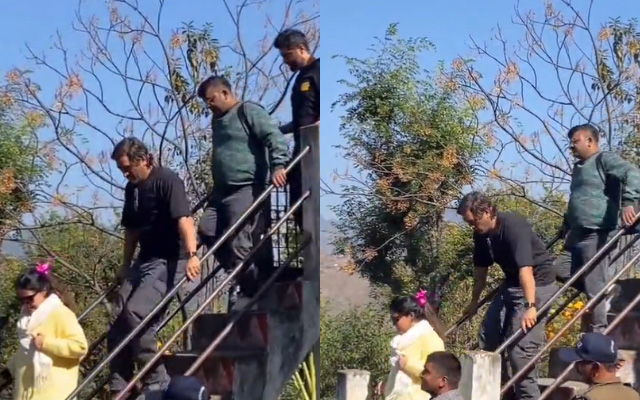 MS Dhoni hobbles while walking down stairs, video goes viral