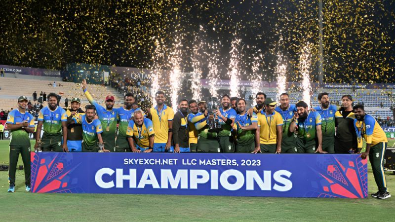 The LLC Masters 2023 Winners of Asia Lions, led by Shahid Afridi. 