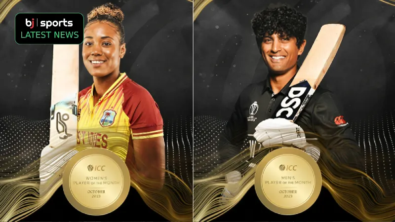 Rachin Ravindra Hayley Matthews crowned ICC Players of the Month for October