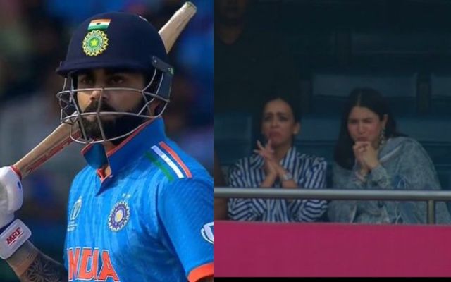 IND vs NED बैंगलोर में 50वें वनडे शतक से चूके Virat Kohli स्टैंड्स में बैठी अनुष्का शर्मा का लटका मुंह