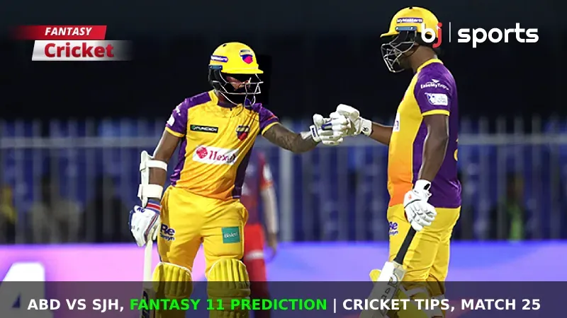 ABD vs SJH Dream11 Prediction, ILT20 Fantasy Cricket Tips, Playing 11, Injury Updates & Pitch Report For Match 25