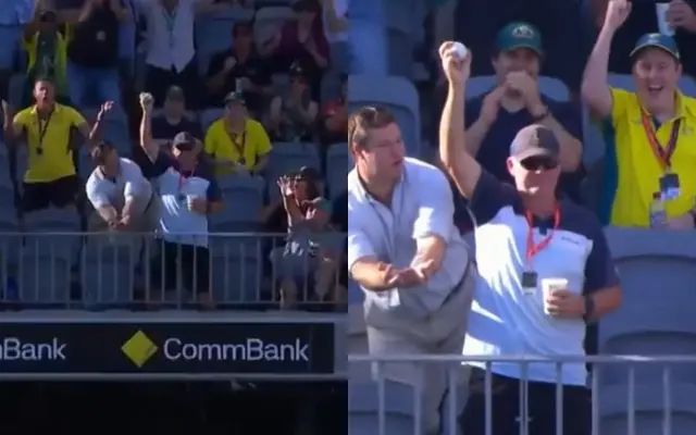 ऑस्ट्रेलिया बनाम वेस्टइंडीज तीसरे टी20 मैच में दर्शक ने एक हाथ से पकड़ा शानदार कैच वायरल हुई वीडियो