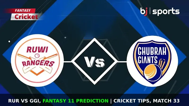 RUR vs GGI Dream11 Prediction, Fantasy Cricket Tips, Playing XI, Pitch Report & Injury Updates For Match 33 of Oman D10 League 2024