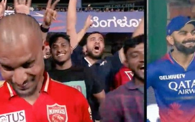 IPL 2024: Virat Kohli can't control his laughter at Shikhar Dhawan's duplicate, video goes viral
