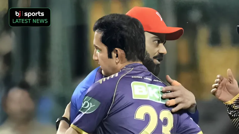 IPL 2024 Virat Kohli and Gautam Gambhir hug each other during timeout in RCB vs KKR clash